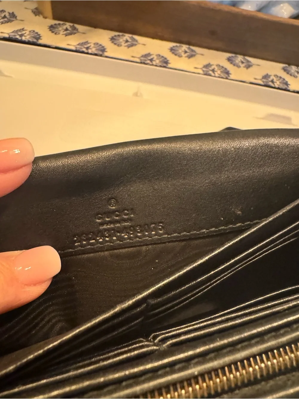 Gucci Black Embossed GG Leather Continental Wallet with Gold Logo READ BELOW 👇